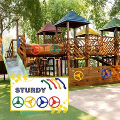 4 Pieces Steering Wheel Playset Plastic Swingset Steering Wheel with Mounting…
