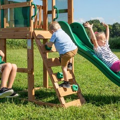 Backyard Discovery Buckley Hill Wooden Swing Set, Made for Small Yards and Yo…