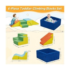 STAOLENE Soft Foam Climbing Blocks and Ball Pit 6PCS Toddler Climbing Toys In…