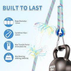Tree Swing Ropes (Set of 2)/5FT/10FT/15FT/20FT, Tree Swing Straps 3FT Blue