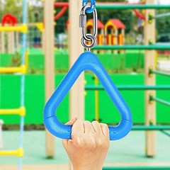 4Pcs Trapeze Swing Bar Rings with Carabiners, Swingset Blue- 4 Pack