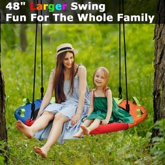 Tree Swing, Saucer Swing, 48 inch 900lbs Weight Capacity, with Adjustable Han…