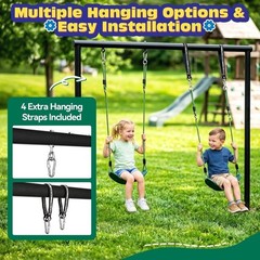 2 Pack Heavy Duty Kids Swing with 79″ Adjustable Rope, 330 lbs Capacity Swing