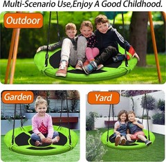 Durable 500Lb Capacity 40” Kids Saucer Swing – All-Weather Oxford Fabric Seat