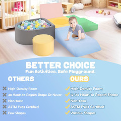 Climbing Toys for 1 Year Old, Foam Baby Climbing Blocks with Ball Pit for Toddle
