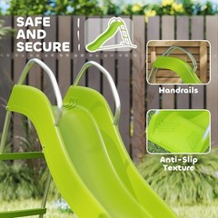 Outdoor Slide for Kids Ages 3-8 5.7FT Freestanding Wave Slide Climbing Step