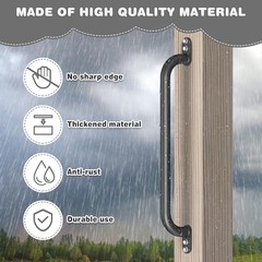 30 Inch Metal Safety Handles, Playground Ladder Handle, D: Black-30 Inch-2pcs