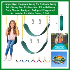 2-Pack Outdoor Swing Replacement Kit with Heavy Duty Chains – Safe & Durable