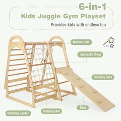 Kid’s Climbing Toy w/ Slide Climbing Net Climbing Rock Removable Tent