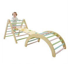 Wooden Arch Ramp Ladder Climbing Toys For Toddlers For Toddlers 1-3 Years Old