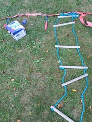 Over 50′ Of American Ninja Warrior Backyard Course Tree To Tree Or Post To Post