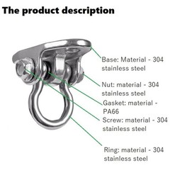 Heavy Duty 180° Swivel Swing Hook, 2 Pack Stainless Steel Swing Hanger for Ce…