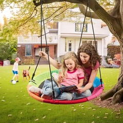 Family-Friendly 40 Inch Saucer Swing – Indoor/Outdoor Use for Kids & Adults