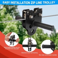 300FT Zip Line Kit for Kids and Adult – Up To 400LBS Quick Tighten Zipline Kits