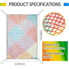 Climbing Cargo Net 6.5 x 9.8 ft Large Kids Backyard Climbing Net Double Layers