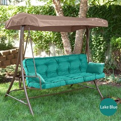 Outdoor Swing Cushions Waterproof, Thicken Porch Swing Cushion Replacement, 63 I