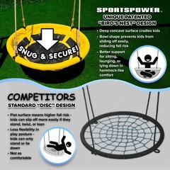 Outdoor Wooden Swing Set Backyard Playground Slide Saucer Play Fort Heavy Duty