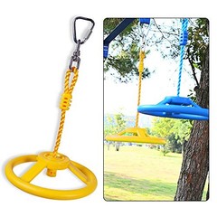 Ninja Wheel Obstacle for Kids Adults 360 Degrees Rotating Joint Jungle yellow