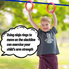 Ninja Warrior Obstacle Course for Kids Outside-Ninja Slackline 52Ft with 11 Dura