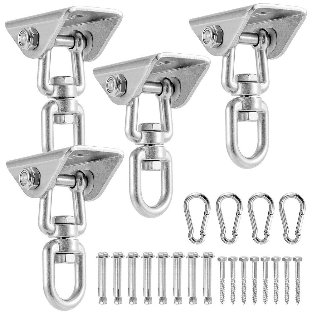 4 Pack Heavy Duty Swing Hangers Set, 1000 lbs Capacity 360°Rotate Stainless S…