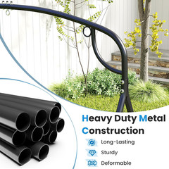 Metal Swing Frame, Porch Swing Stand with Extra Side Bars, 3-Ring Design, Heavy