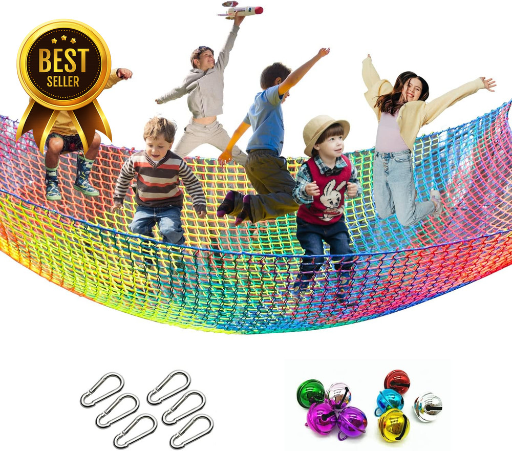 6.5×9.8FT Climbing Cargo Net Double Layer Playground Safety Treehouse Net
