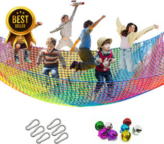 6.5×9.8FT Climbing Cargo Net Double Layer Playground Safety Treehouse Net