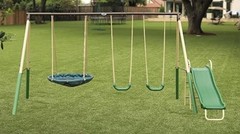 SuperDisc Swing Set with SuperDisc Swing. 5 User Capacity, Easy Assembly,