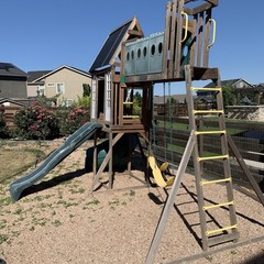 KidKraft Skyway Resort Wooden Outdoor Swing Set for Ages 4-8 Pick up only