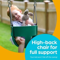 Baby Swing Outdoor – Heavy Duty Toddler Swing Set Accessories, High Back, Full B