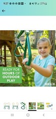18″ Trapeze Swing Bar with Rings Heavy Duty Chain Swing Set Accessories Green