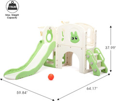 8-In-1 Toddler Slide and Climber Playset, Kids Slide Playground with Stairs, Tun