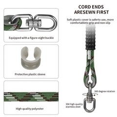 7.25ft(87″) Heavy Duty Tree Swing Rope Hammock,Tree Swings Hanging Strap,Adju…