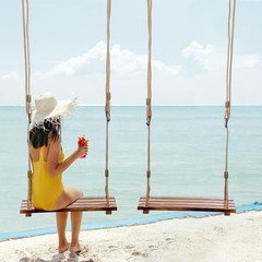 2 Pcs Wood Swing Seat Carbonized Hanging Wood Tree Swing W/ Adjustable Rope