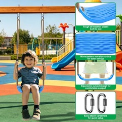 SELEWARE 2pk Blue Heavy Duty Swing Seats w/Rope for Kids/Adults Indoor/Outdoor