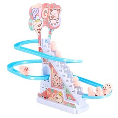 Pig Slide Toy Set, Automatic Stair-Climbing Pigs Escalator Race Track Set wit…