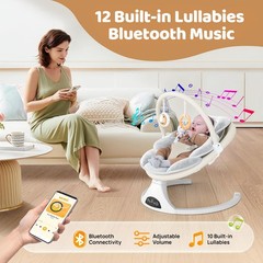 Electric Baby Swing with Remote Control – 5 Natural Motion Speeds, Detachable…