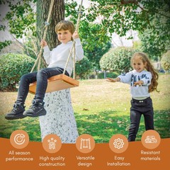 Heavy-Duty Cedar Outdoor Tree Swing for Adults/Kids, 440lb, Adjustable Rope
