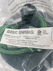 Creative Cedar Green Disc Swing with Rope Swing Set Play Set with Hardware