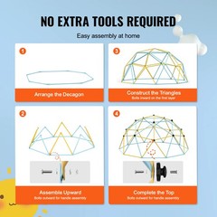Uimoso 12FT Geometric Climbing Dome Jungle Gym for Kids Ages 3-10