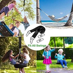 Tree Swing Hanging Straps Kit (Set of 2) – 3FT/8FT/10FT/20FT/Heavy 30FT Black