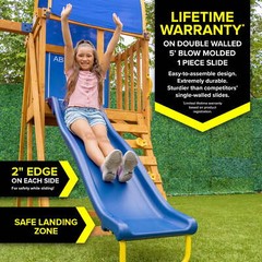 Wooden Swing Set Outdoor Slide Kids Backyard Playground Playset Playhouse AFrame