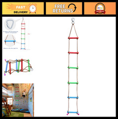 6.6FT Climbing Rope Ninja Ladder for Kids – Obstacle Course Swing Accessories