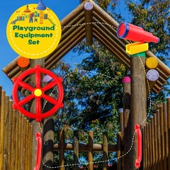 4 Pcs Kids Playground Accessories Outdoor Plastic Steering Playset Wheel Tele…