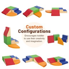 4-Piece Soft PU Leather Toddlers Climbing Toys, Foam Climbing Blocks for Todd…