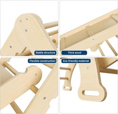 8-in-1 Pikler Triangle Climbing Set, Foldable Baby Climbing Toys Wooden Climbing