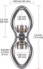 Heavy Duty Swing Swivel with 2 Bearings – 800LB Capacity for Aerial Silks, Ha…