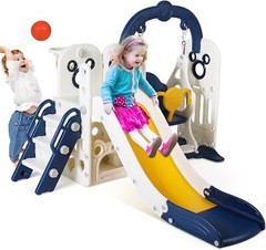 Kids Slide and Swing Set, Sturdy Toddler Slide Climber Indoor Outdoor Playground