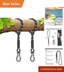 2 Pack 19 Inch Tree Swing Rope with Heavy Duty Hooks – Durable Outdoor Fun