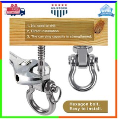 Heavy Duty Stainless Steel Swing Hangers 1500lb Capacity 2 Pack Porch Playground